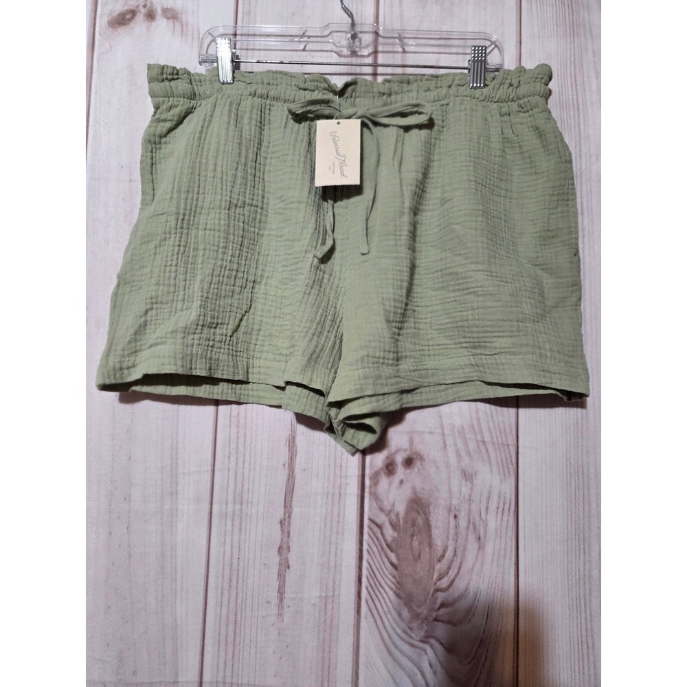 Universal Thread Womens XL Sage Green Cotton Gauze Drawstring Shorts NWT